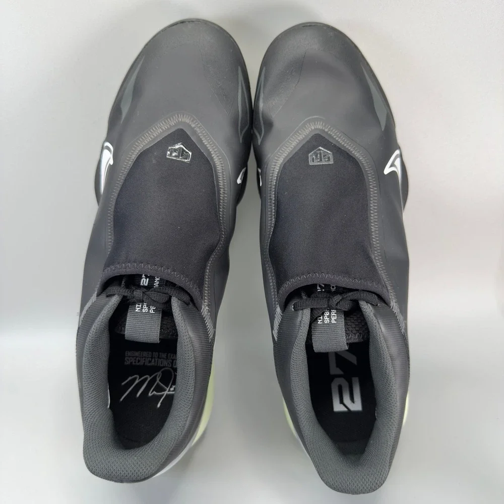 Nike Force Zoom Trout 8 Pro Mens 14 Metal Baseball Cleats Black Shoe Hidden Lace